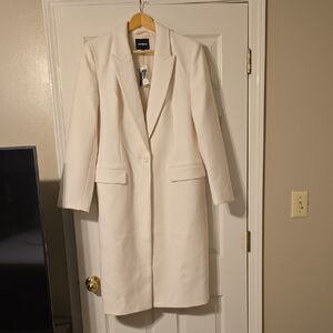 Express White Wool Trench Coat